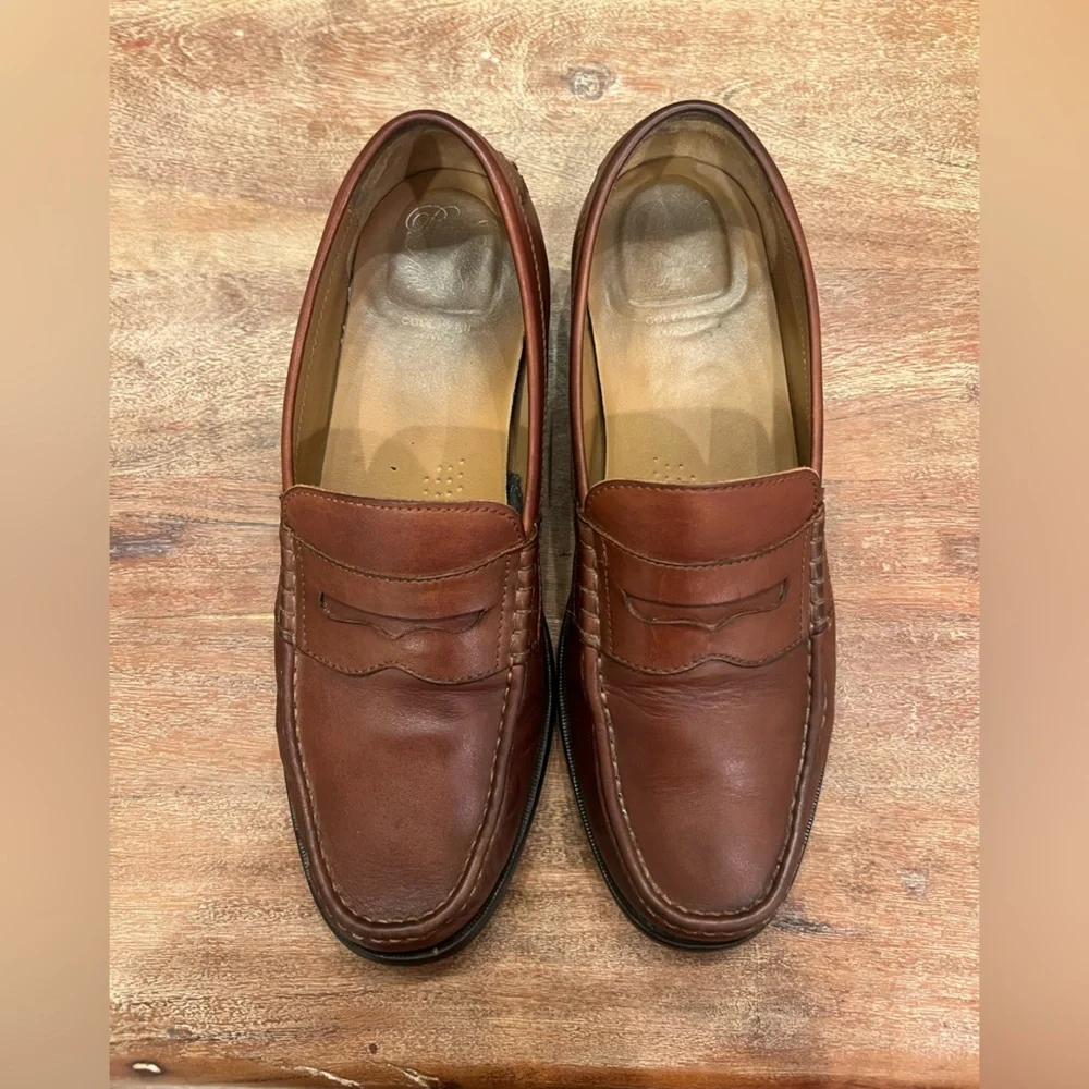 Cole‎ Haan “Pinch Friday” Size 10.5 M Brown Leather Penny Loafer